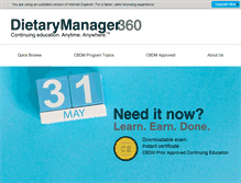 Tablet Screenshot of dietarymanager360.com